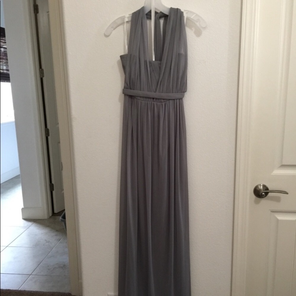 Davids Bridal Mercury Grey Convertible Dress